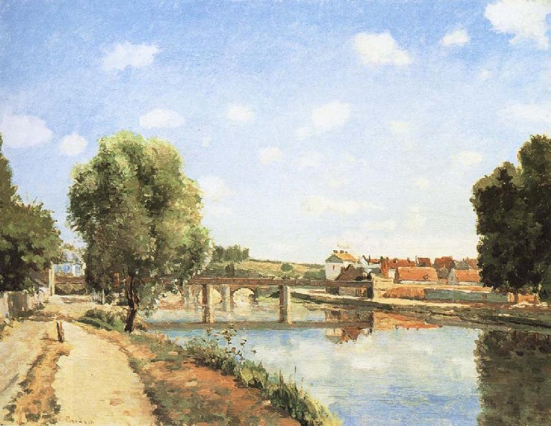 Camille Pissarro Pang map of the railway bridge Schwarz oil painting picture